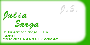 julia sarga business card
