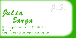 julia sarga business card